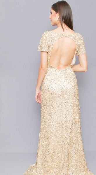 Shiny Backless Dress