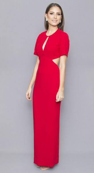 Back Neckline Red Dress