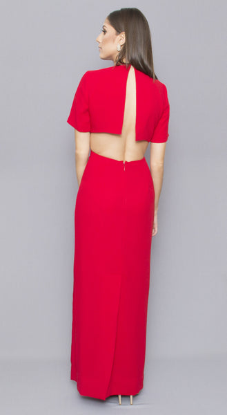 Back Neckline Red Dress